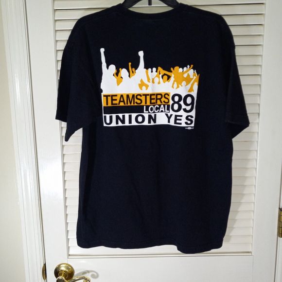 Bayside Teamsters Local 89 Union T Shirt Large Black Graphic Tee Louisville KY - Picture 7 of 14